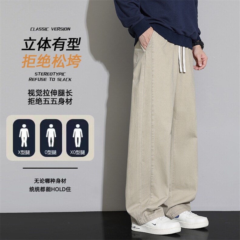 简约百搭休闲裤男款2026春季新款宽松垂感阔腿裤Z9991-P48,男装休闲裤,星座610（原A335）