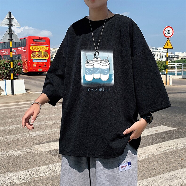 Q11148-P30春夏季七分袖t恤男大码五分袖男短袖中袖,男装T恤,电商A040