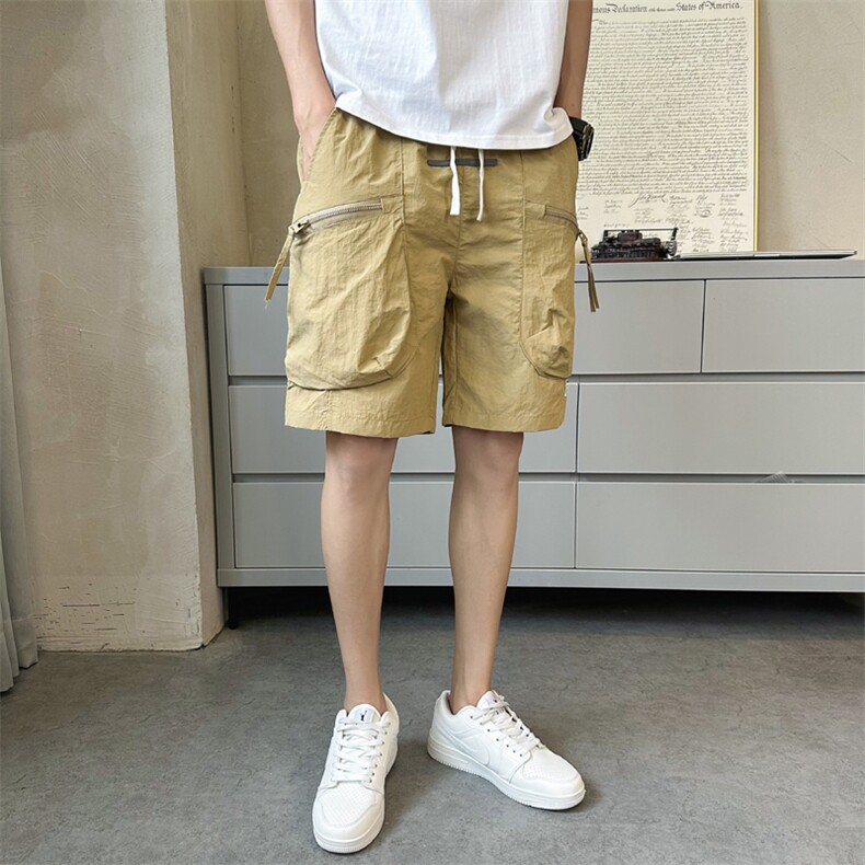 抖音速干斜拉链口袋五分裤男工装短裤DS-A329-K915-P38,男装牛仔裤,电商A329