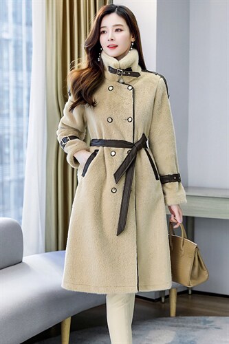 2022冬季新款时尚潮流优雅气质中长款舒适保暖欧貂绒毛衣，女装皮草，时尚俏佳人