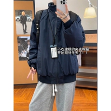 AA1822P70藏青色飞行员夹克棉服男秋冬立领美式工装外套，男装夹克，电商B323A