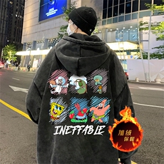 直播品质500克重磅美式做旧水洗卫衣SL1533-常规特P55加绒特P65，男装卫衣，电商A486