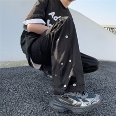美式街头裤子男夏季薄款排扣休闲裤宽松拖地嘻哈炸街CK501P35，男装休闲裤，星座410-2