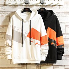 主推货足7XL-M慵懒风卫衣男2023春季新款休闲撞色长袖上衣控88图片