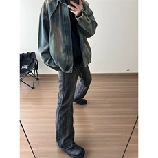 解构水洗重磅复古潮牌牛仔夹克外套男宽松不规则JK850B特P75，男装夹克，星座1007（原301D）