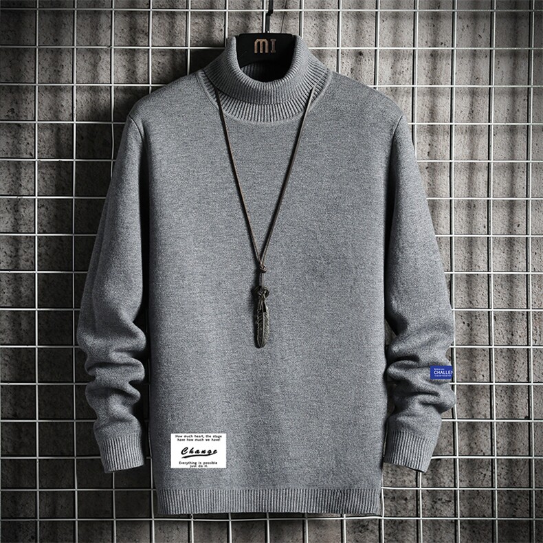 GM45062-P45加绒款-P65高领毛衣男士大码内搭毛线衣男网格,男装针织衫/毛衣,电商A040A