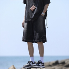牛仔短裤男夏季舒适百搭美式青少年休闲五分中裤DK836-特批-35，男装牛仔裤，星座718-1