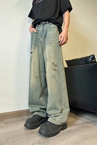903-PK201-特P50（79）M-3XL 大破洞怀旧复古牛仔裤！2图片