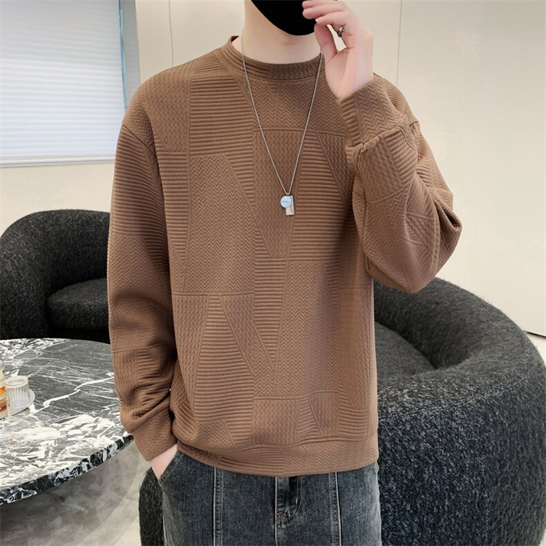 M-8XL秋季胖男生圆领提花卫衣男59,男装卫衣,星座209