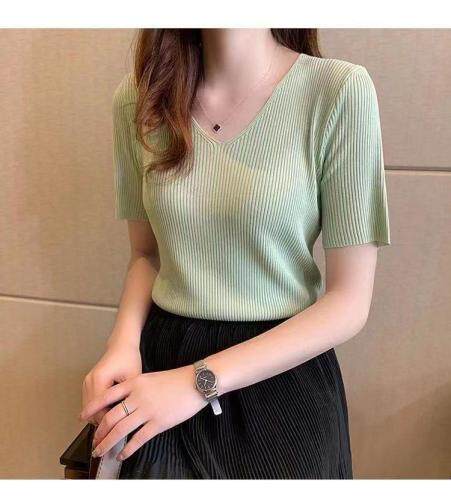 (现货)夏季新品糖果色显瘦冰丝小衫，女装，艺尚丽人