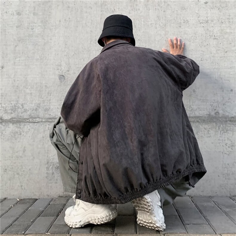 美式高街ins麂皮绒夹克男女秋冬情侣款纽扣棒球服FA16P60,男装夹克,星座1116-2