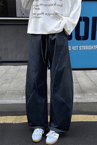 新款撞色哈苏线防泼水防风户外运动大码弯刀裤男K24105-特P25控58图片