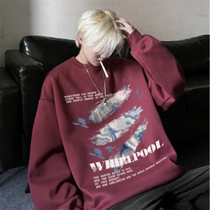 抖音品质棉质圆领卫衣男生港风宽松上衣JK23461特批25控48图片