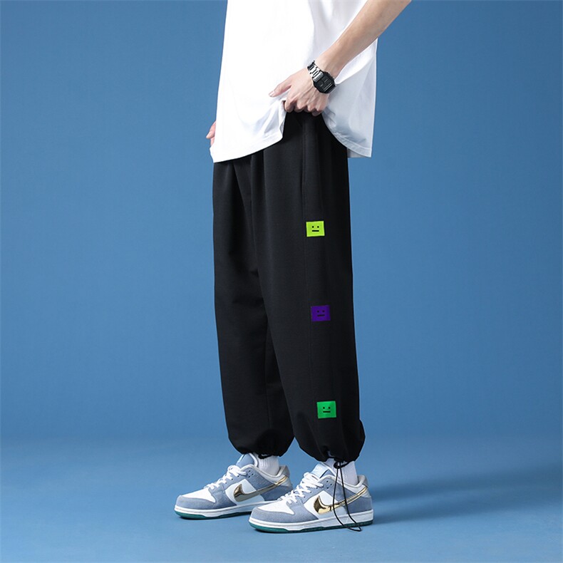 休闲男港风运动裤春夏季宽松韩版潮流九分韩版A161-2-K688-P45,男装休闲裤,电商A161-2