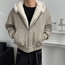 【有货】DW266-P138重磅加绒连帽仿水貂毛棉服老钱座山雕牛仔棉衣，男装棉衣，星座603-2