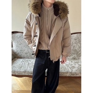517A-8-Y95-P98毛领可拆卸牛角扣加棉高品质派克服情侣棉衣外套图片