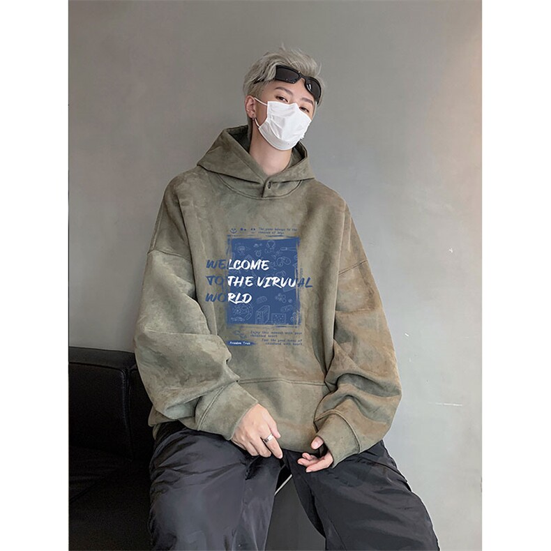 潮牌新款字母印花wljp-4526麂皮绒连帽  特p45  控79图片