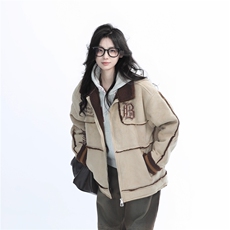 【坐吃山空】冬季加厚麂皮绒羊羔毛棉服外套女美式复古棉袄夹克潮，男装夹克，星座1210-1