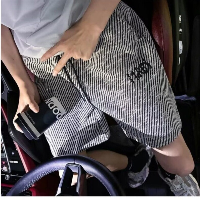 2025新款短裤男夏季大裤叉宽松大码五分沙滩裤男士纯棉休闲运动裤,男装牛仔裤,星座506A