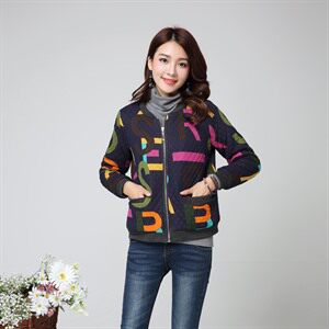 时尚字母印花棉服女短款加厚保暖外套冬季新款宽松显瘦棉衣图片