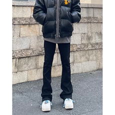 长飘带微喇叭牛仔裤男潮牌直筒修身显瘦拖地微喇长裤KH808，男装牛仔裤，星座1116A（原606A-3）
