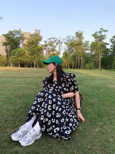 绑绳大豹点连衣裙，女装连衣裙，last name