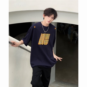 2024春夏季新款男纯棉休闲圆领短袖T恤 T5047 P35图片