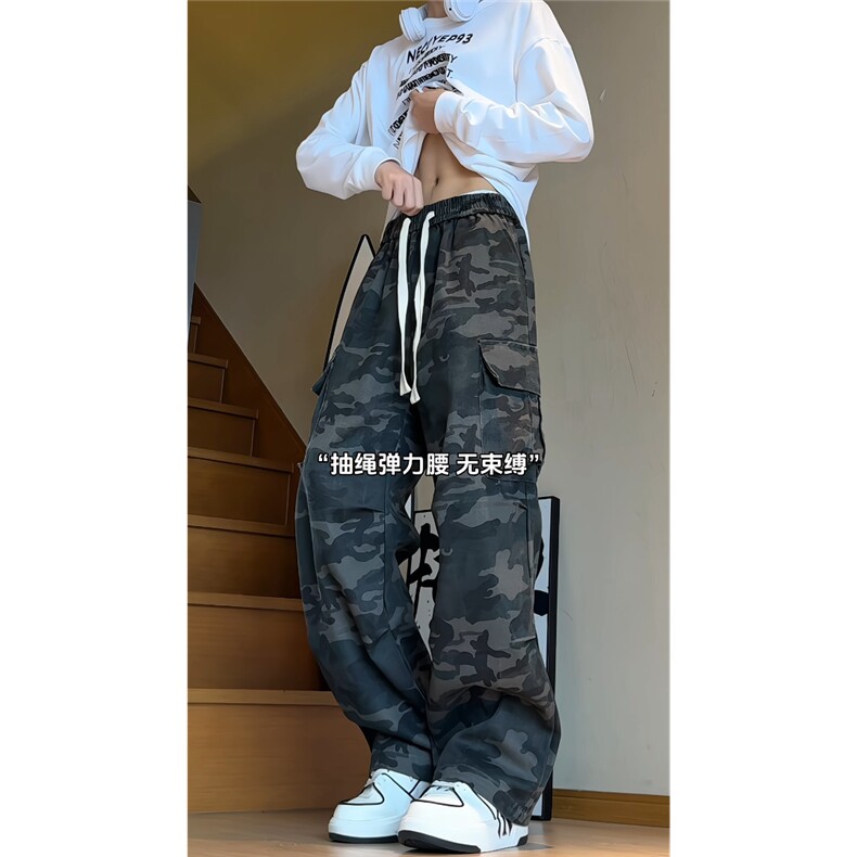 抖音品质迷彩工装牛仔裤男宽松直筒阔腿休闲裤HK52123 P45 控69图片