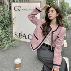 新款现货】轻奢粗花呢小香风短款外套212A-8809-150-218，女装短外套，浙宝212A
