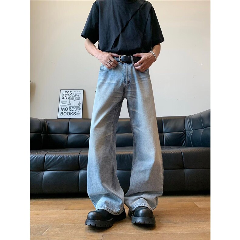 牛仔裤小众百搭夏季直筒长裤子7862P53，男装牛仔裤，星座410-2
