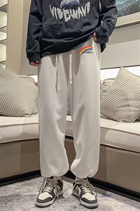 华夫格运动裤男大码抽绳休闲裤卫裤 HK78064-P35 加绒款P45图片