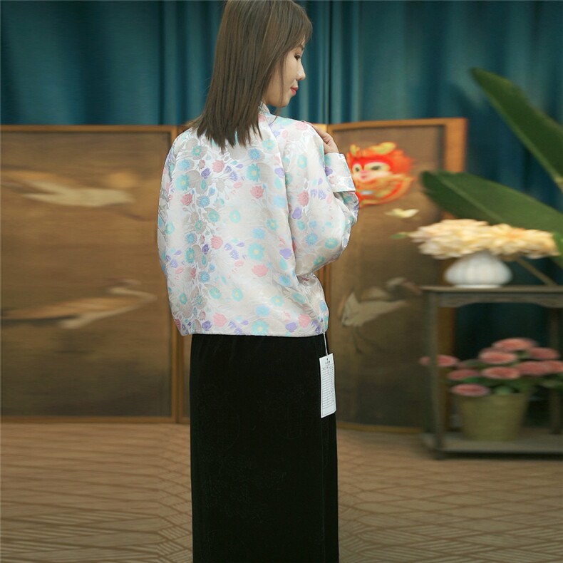 现货2024春季新款简约刺绣盘扣衬衫新中式穿搭上衣B022,女装衬衫,非你不可新中式