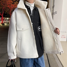 冬季呢料加厚ins港风羊羔毛外套男宽松棉衣棉服棉袄A071-066-P125，男装棉衣，电商A071