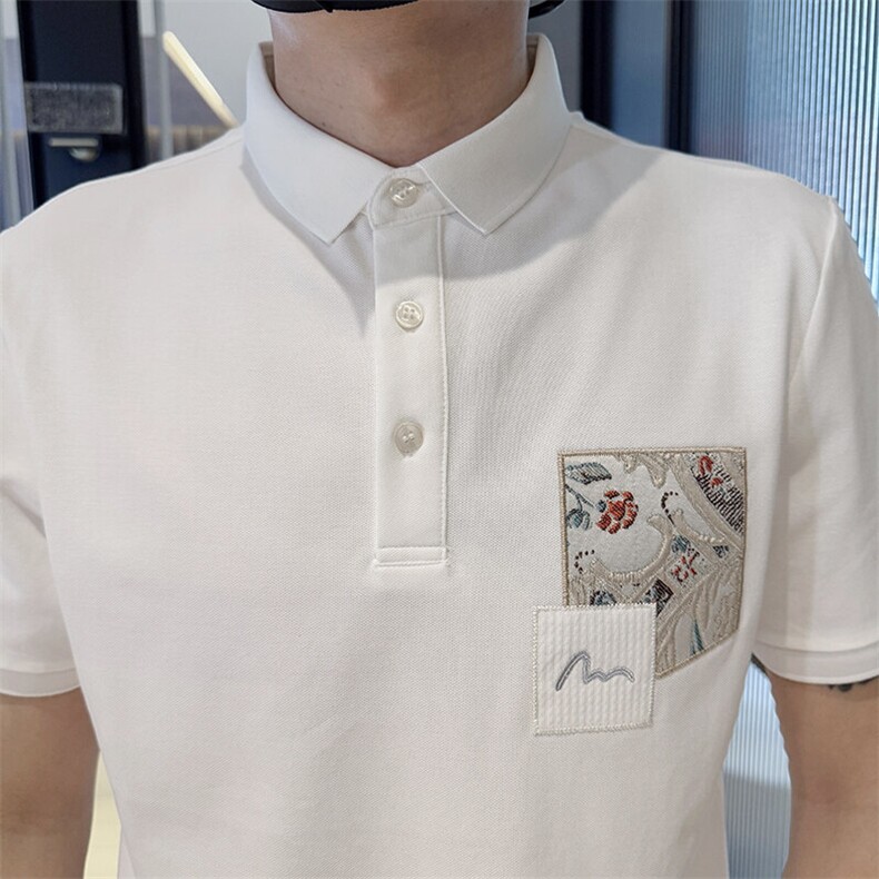 2025夏季主推款风个性潮贴布刺绣翻领POLO衫1019-特P48,男装Polo衫,电商D342
