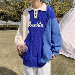 美式圆领毛衣男慵懒风休闲针织衫 MY183 P42图片