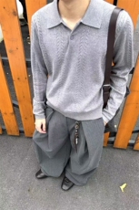 新款POLO领针织衫秋季新款毛衣上衣翻领宽松显瘦毛衫LD5777-p56，男装Polo衫，星座1008