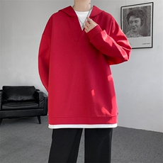 8XL-M叠穿假两件卫衣重磅连帽V领拼接套头衫宽松大码外套WY006P65，女装短外套，电商B312