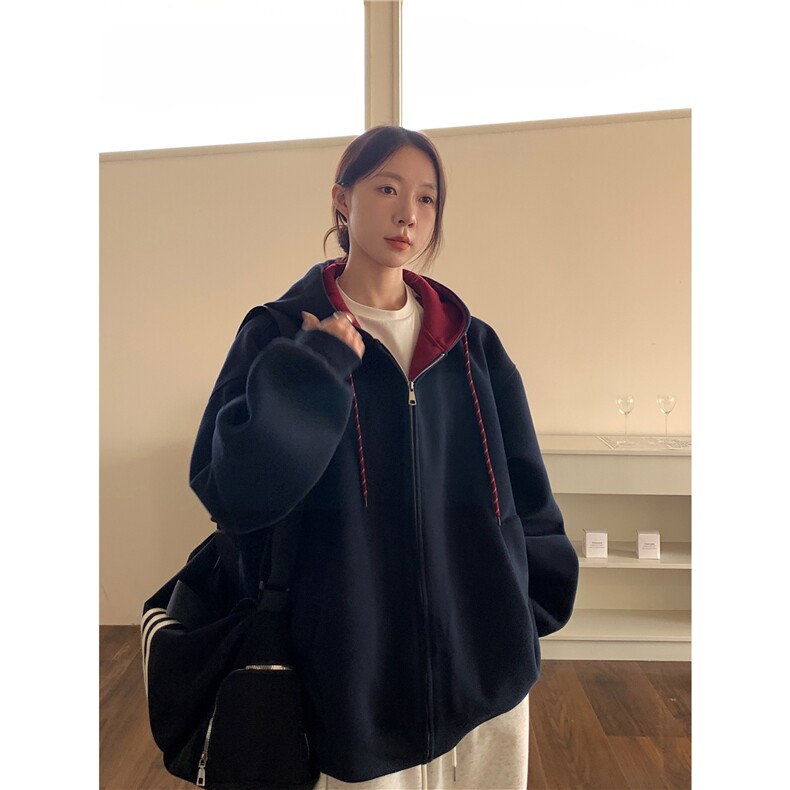 1506A/GF150/P54宽松简约重磅连帽开衫卫衣,男装卫衣,星座1506A