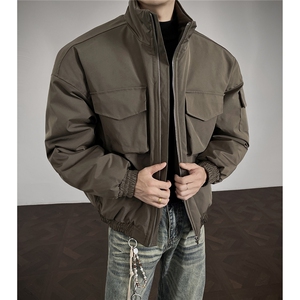 W85129 特P90 控158 工装立体口袋宽肩立领加厚棉衣棉服男图片