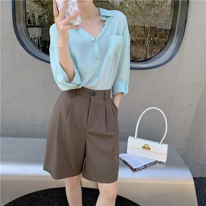 西料休闲中裤西装五分裤夏季百搭宽松显瘦女夏新款DKA56-P33图片