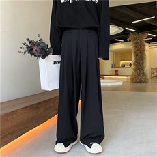 垂感休闲西裤男夏季新款潮牌宽松阔腿直筒拖地裤高街裤子9266-p45，男装西裤，星座1008