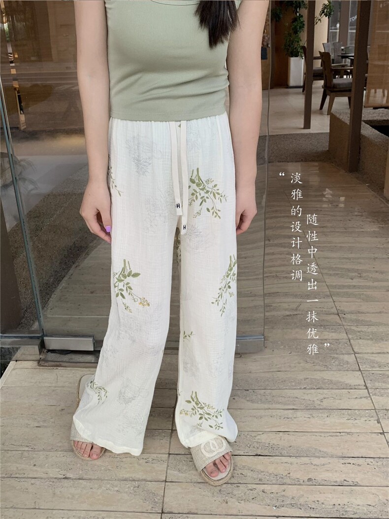 2025年秋季宽松松紧中腰直筒裤长裤时尚百搭,女装休闲裤,禾雯电商供货