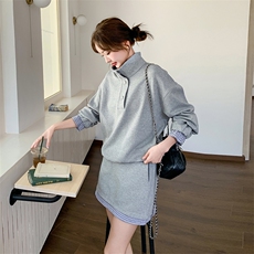【2025春款】灰色拼格子套装088-7707p145k198，女装套装/套裙，2C088