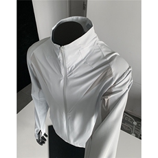 灰色轻薄速干防晒衣男夏季户外防紫外线衣服原纱立领网眼凉感外套，男装夹克，电商A233-1
