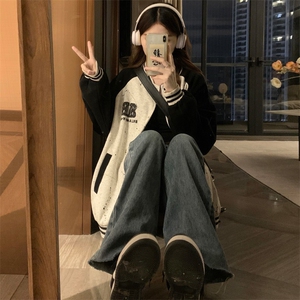 高端泼墨工艺棒球服春秋新款2024学生洋气外套秋季衣服 C824-P98图片