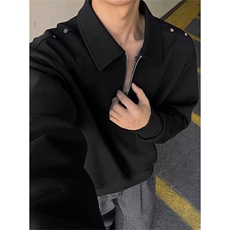 半拉链卫衣男2025秋季新款复古宽松休闲翻领百搭上衣PL209，男装卫衣，星座1116A（原606A-3）