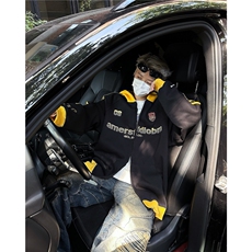 美式复古三条杠织带撞色拉链连帽卫衣男女秋季潮牌情侣开衫Y746，男装卫衣，星座506