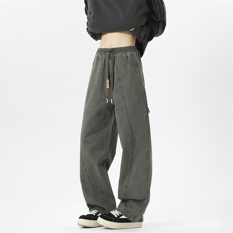 25年春款纯棉重工洗水休闲裤宽松工装裤（现货）C323-1-7808-TP55，男装休闲裤，电商C323-1