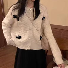 2024秋冬新款开衫复古休闲毛衣美式复古休闲慵懒风针织衫女外套，男装针织衫/毛衣，星座506A