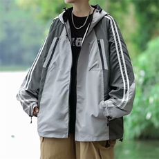 美式潮牌冲锋衣男女户外机能风vintage连帽加绒秋冬外套JX135，男装夹克，星座1116A-1（原606A）
